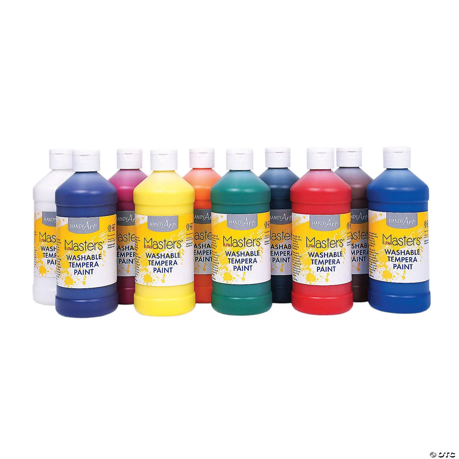 10 Pc 16 oz Bulk Washable Classic Colors Tempera Paint