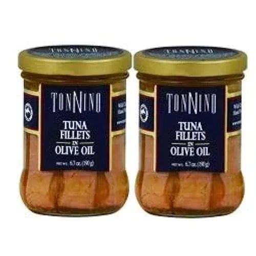 Tonnino Yellowfin Tuna Fillets in Olive Oil 6.7 oz. Jar (Pack of 2)