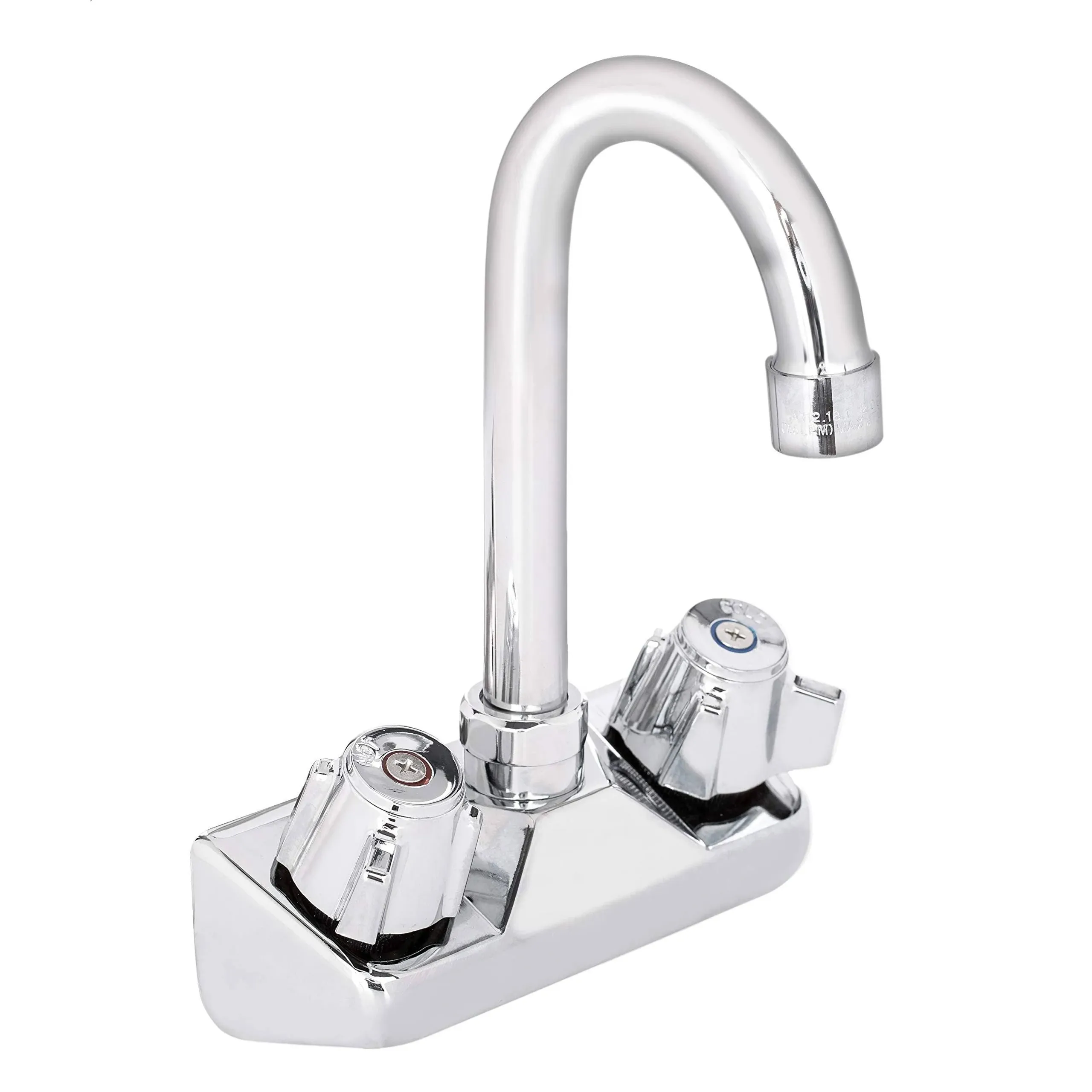 Kitchen Sink No Lead Faucet - DuraSteel 4&#034; Center Wall Mounted Commercial Kit...