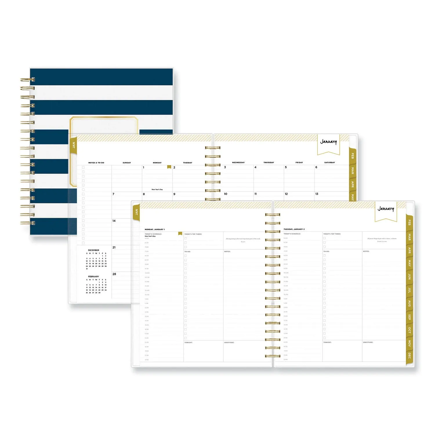 Day Designer Rugby Stripe Daily/Monthly Planner