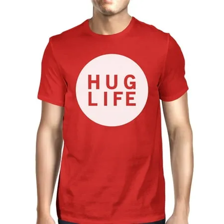 Hug Life Men s Red T-shirt Cute Graphic Creative Gift Ideas For Men