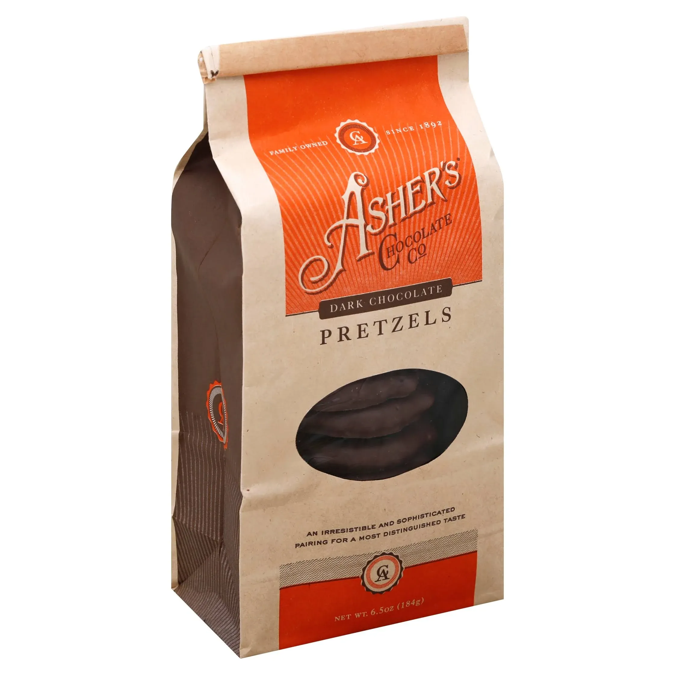 Asher's Dark Chocolate Pretzels - 6.5 oz bag