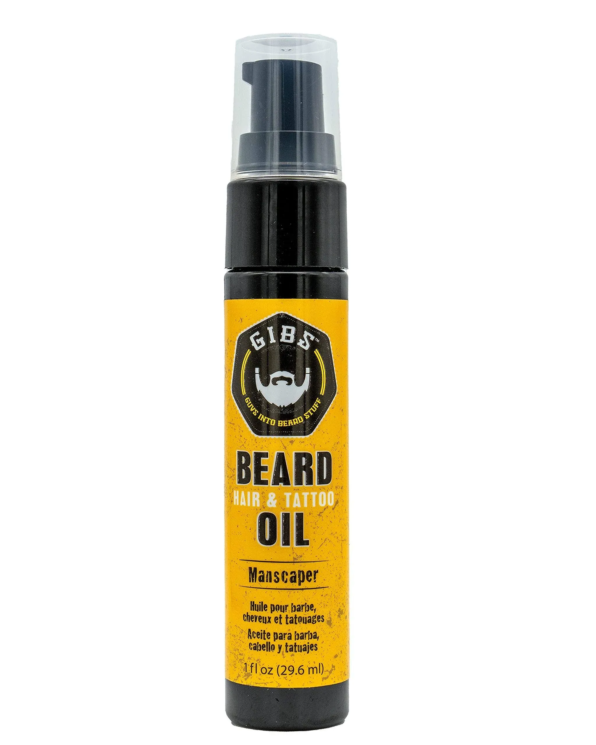 Gibs Manscaper Beard, Hair & Tattoo Oil, 1 fl oz