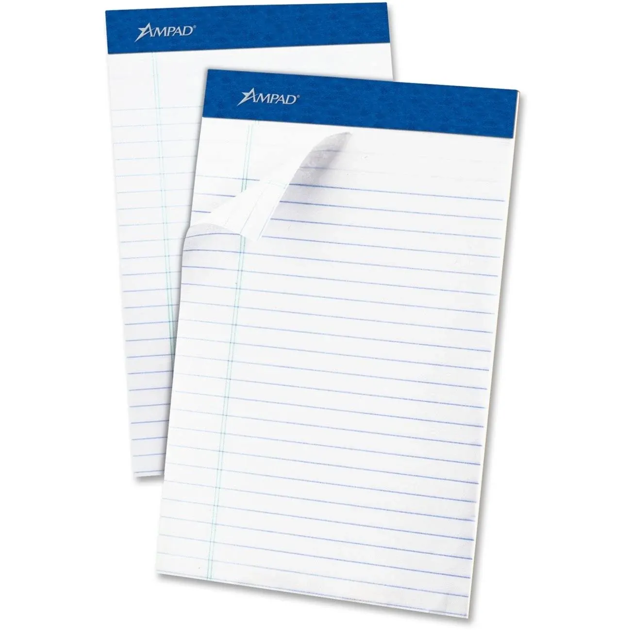 Ampad Recycled Writing Pads, Jr. Legal/Margin Rule, 5" x 8", White - 12 pads, 50 ...