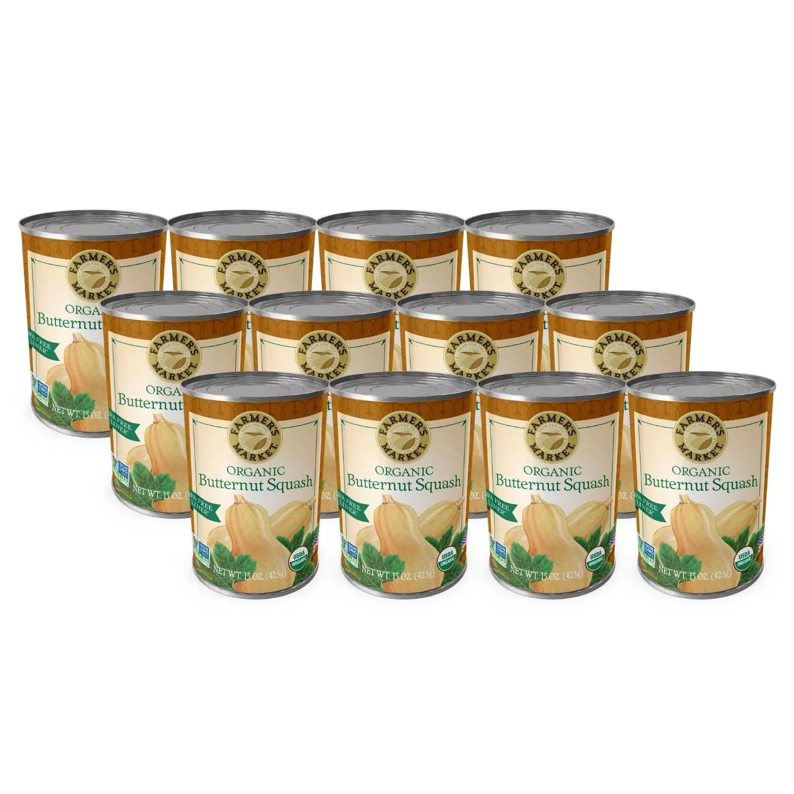 Farmer&#039;s Market Foods Organic Butternut Squash, 15-Ounce Cans (Pack of 12)