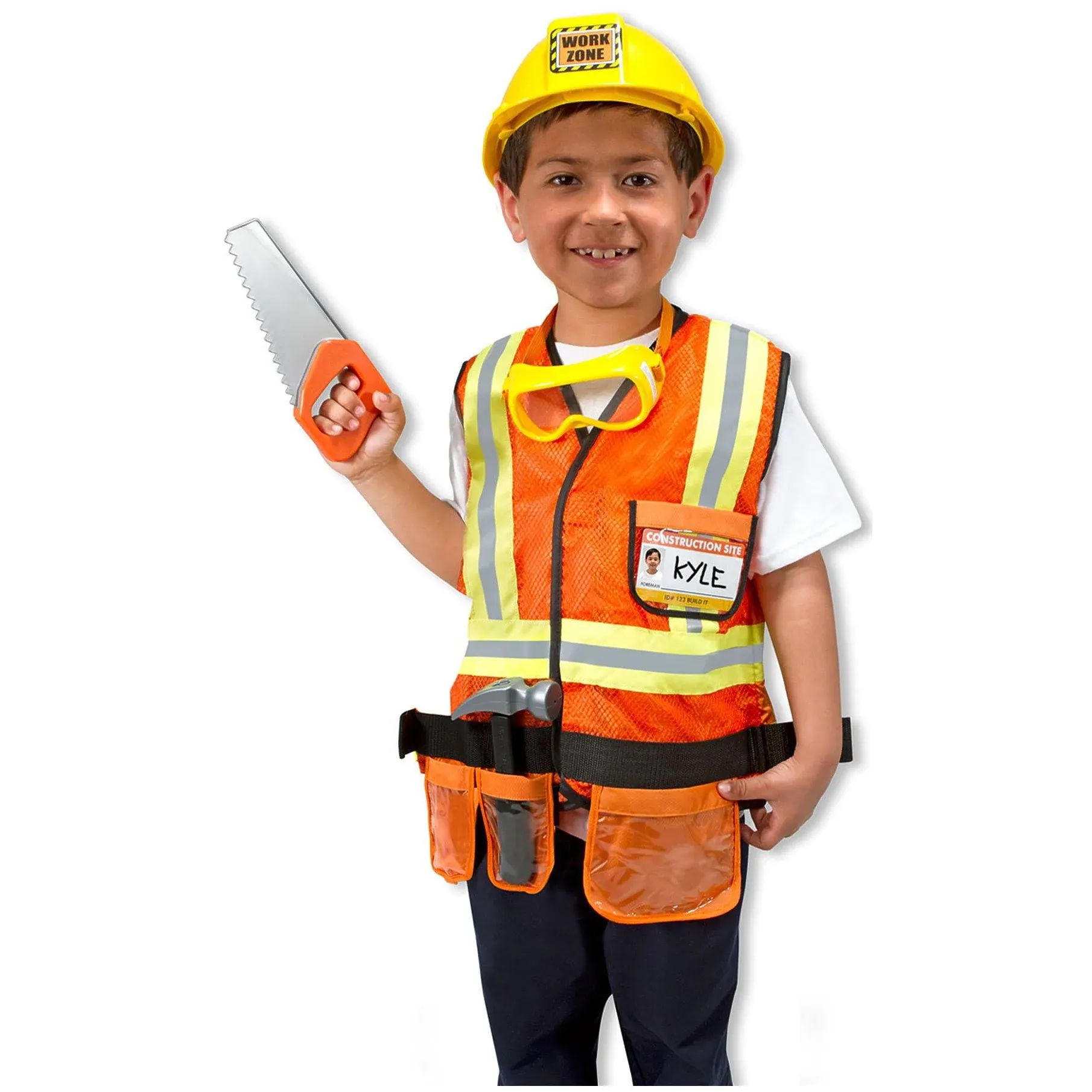 Melissa & Doug Construction Worker Costume - Kids, Multicolor