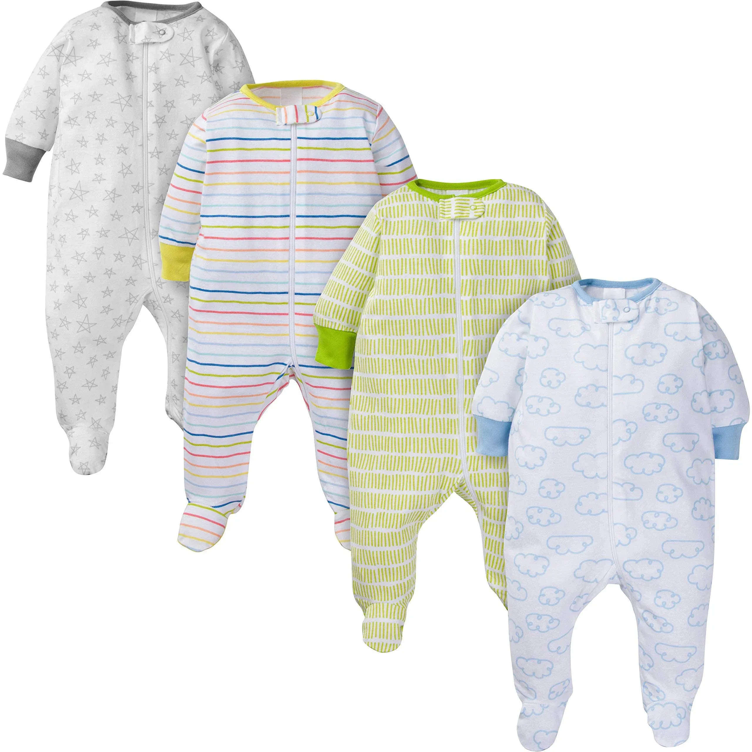 Gerber Baby Boys 4 Pack Sleep 'N Play Footie