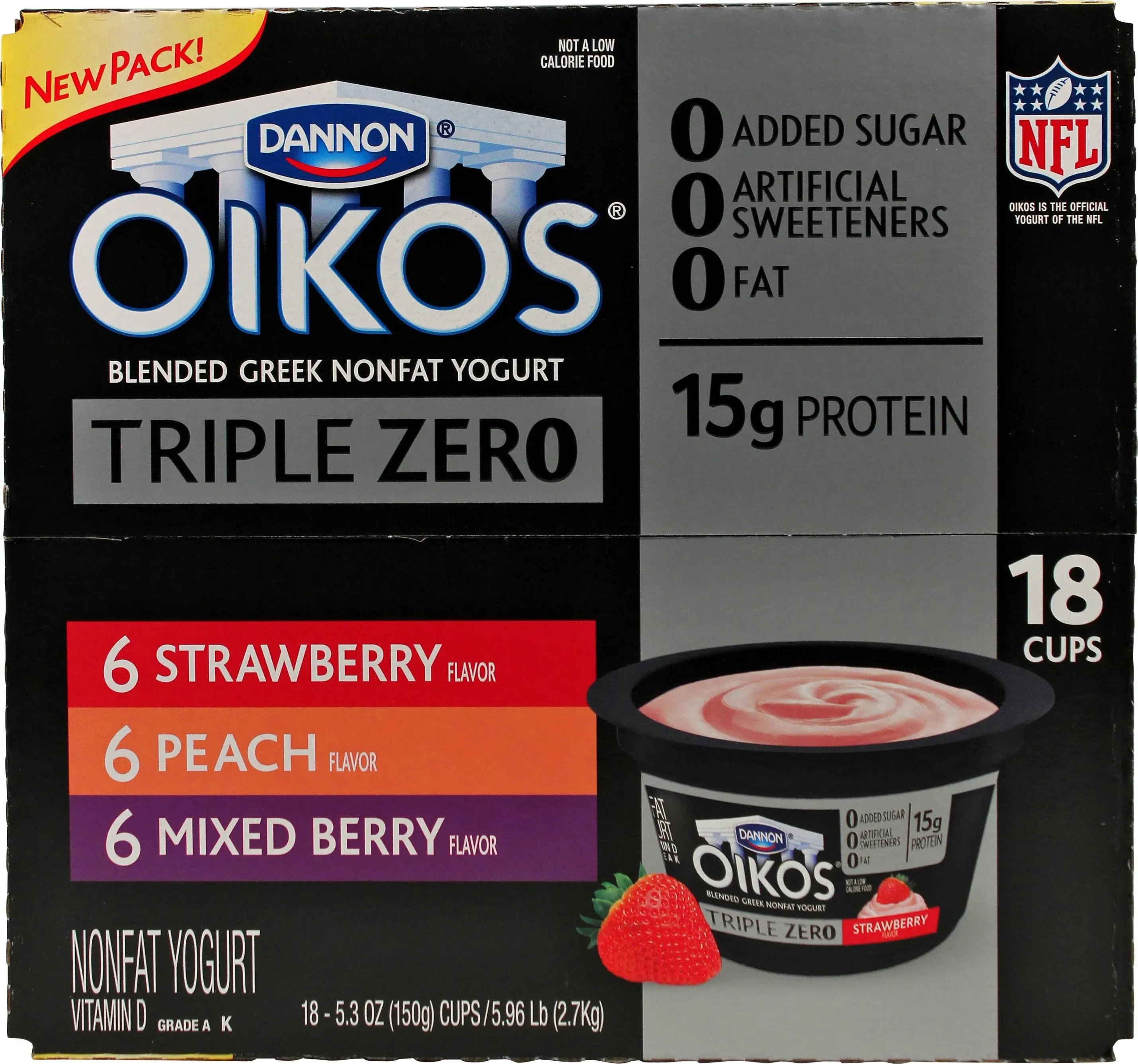 OIKOS Triple Zero Blended Greek Nonfat Yogurt