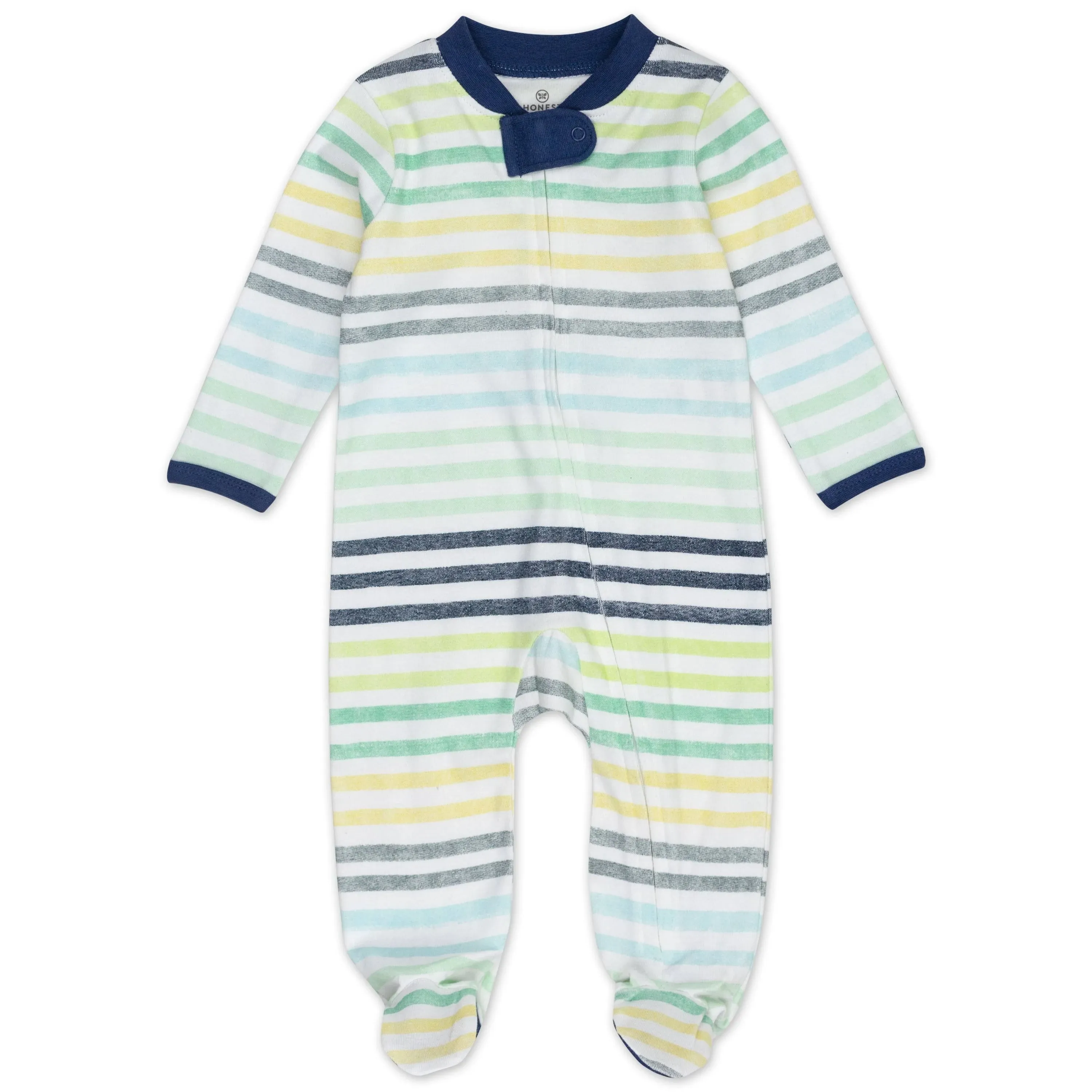 HonestBaby Baby Boys' Sleep and Play Footed Pajamas One-Piece Sleeper Jumpsuit Zip-front Pjs Organic Cotton