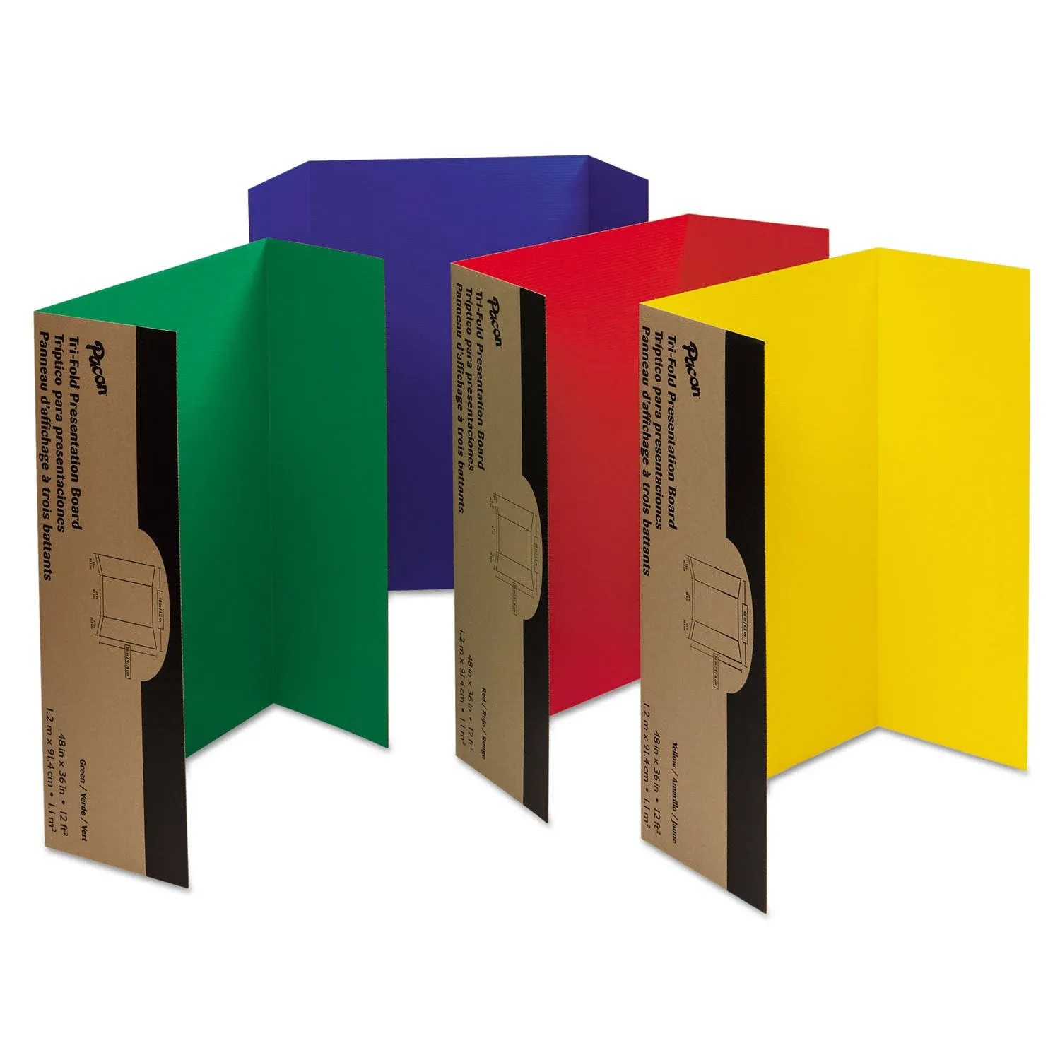 Pacon Spotlight Corrugated Presentation Display Boards, 48 x 36, Assorted, 4