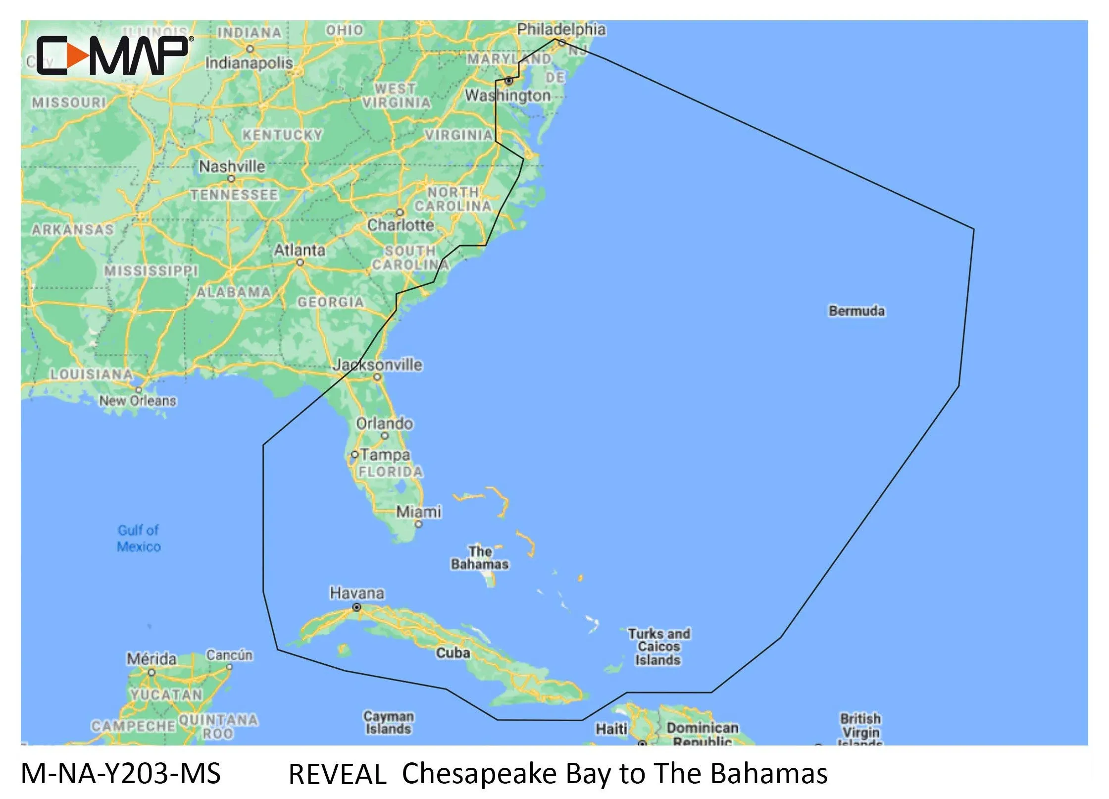 C-MAP Reveal Coastal - Chesapeake Bay to The Bahamas