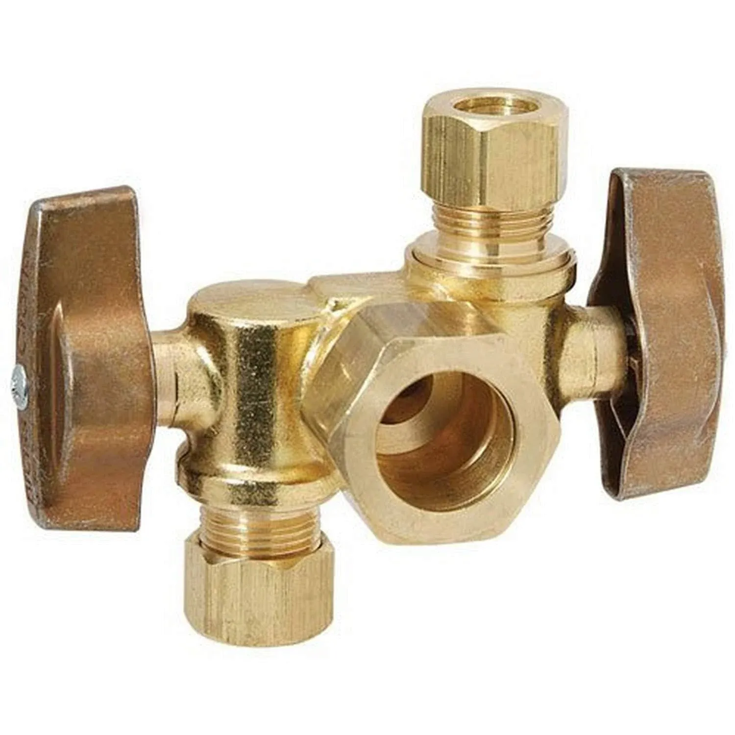 BrassCraft 1/2 in. Nominal Inlet x 3/8 in. O.D. Comp x 1/4 in. O.D. Ball Valve