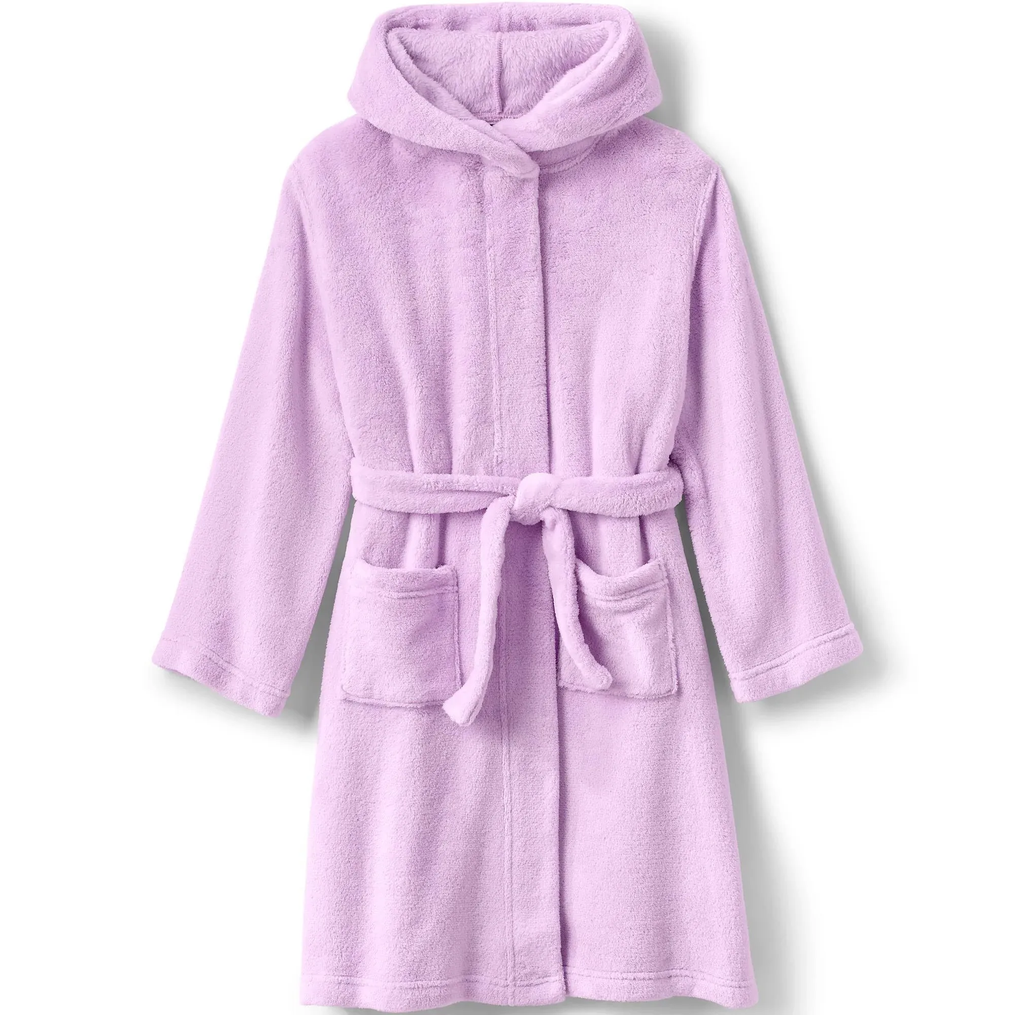 Lands' End Kids Fleece Hooded Robe - 12 - Deep Sea Navy