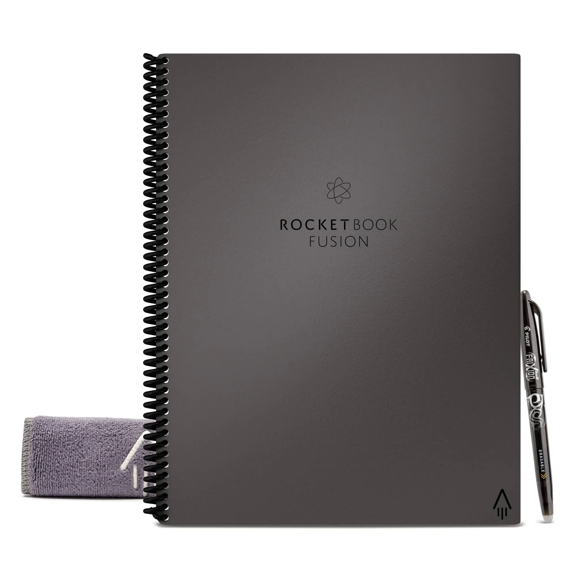 Rocketbook Fusion Smart Reusable Notebook, 8-1/2" x 11", 7 Subjects, 21 Sheets, Gray