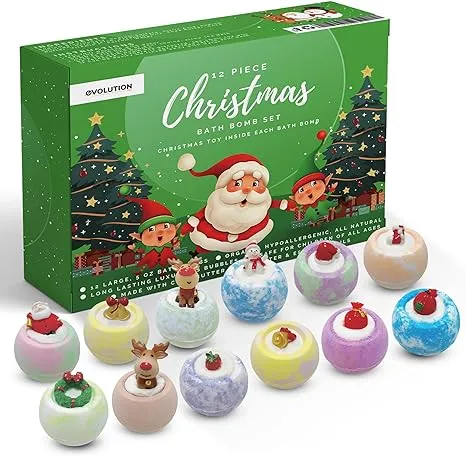 12pc Christmas Bath Bombs for Kids, Holiday Bath Bombs with Surprise Inside, Kids Bath Bombs with Toys, Xmas Kids Bath Bombs for Boys or Girls12pc Christmas Bath Bombs for Kids, Holiday Bath Bombs with Surprise Inside, Kids Bath Bombs with Toys, Xmas Kid