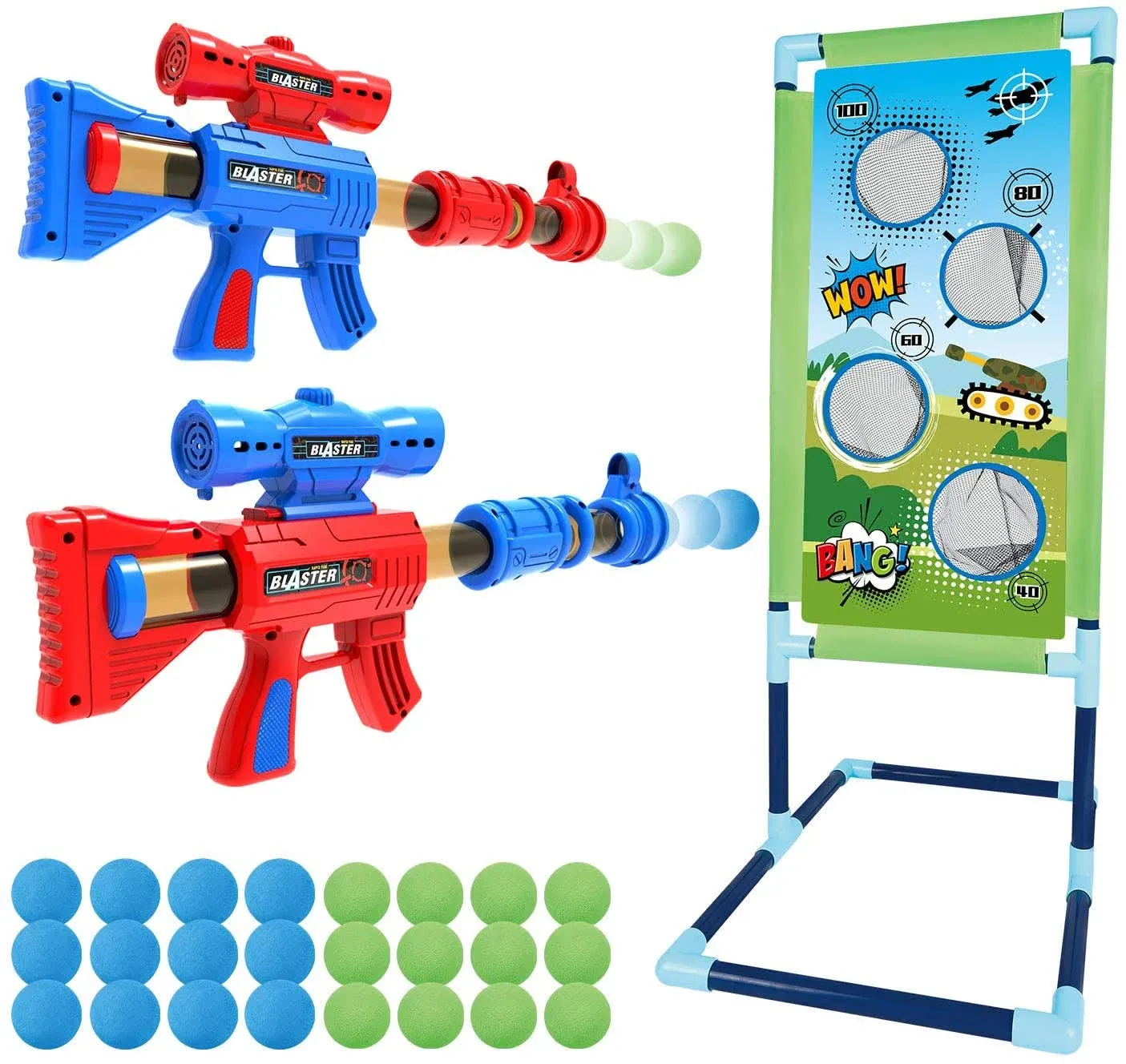 Springflower Shooting Game Toy for 5 6 7 8 9 10+ Years Olds Boys,2pk Foam Ball ...