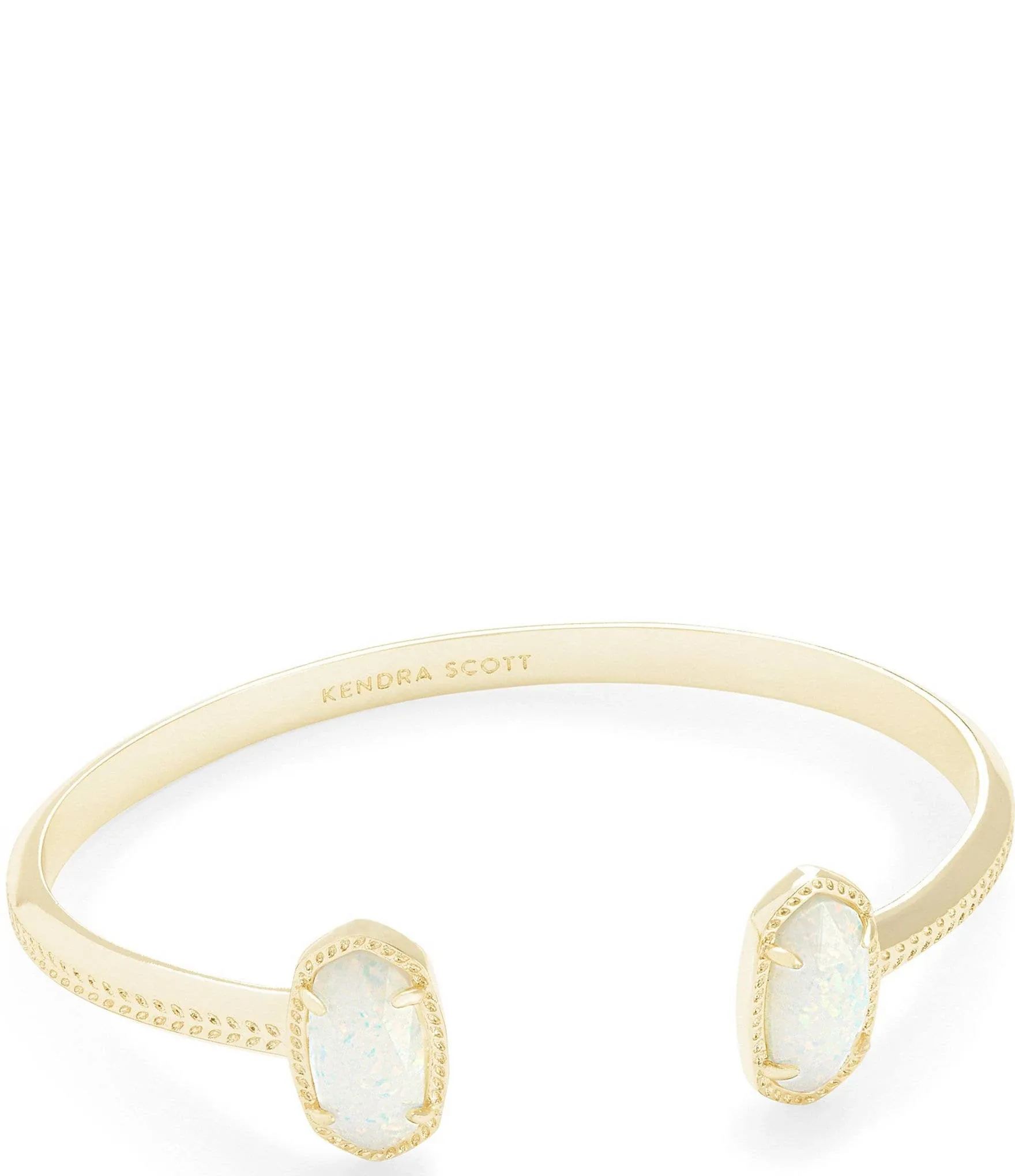 Kendra Scott 42177043950 Elton Gold Cuff Bracelet White Kyocera Opal