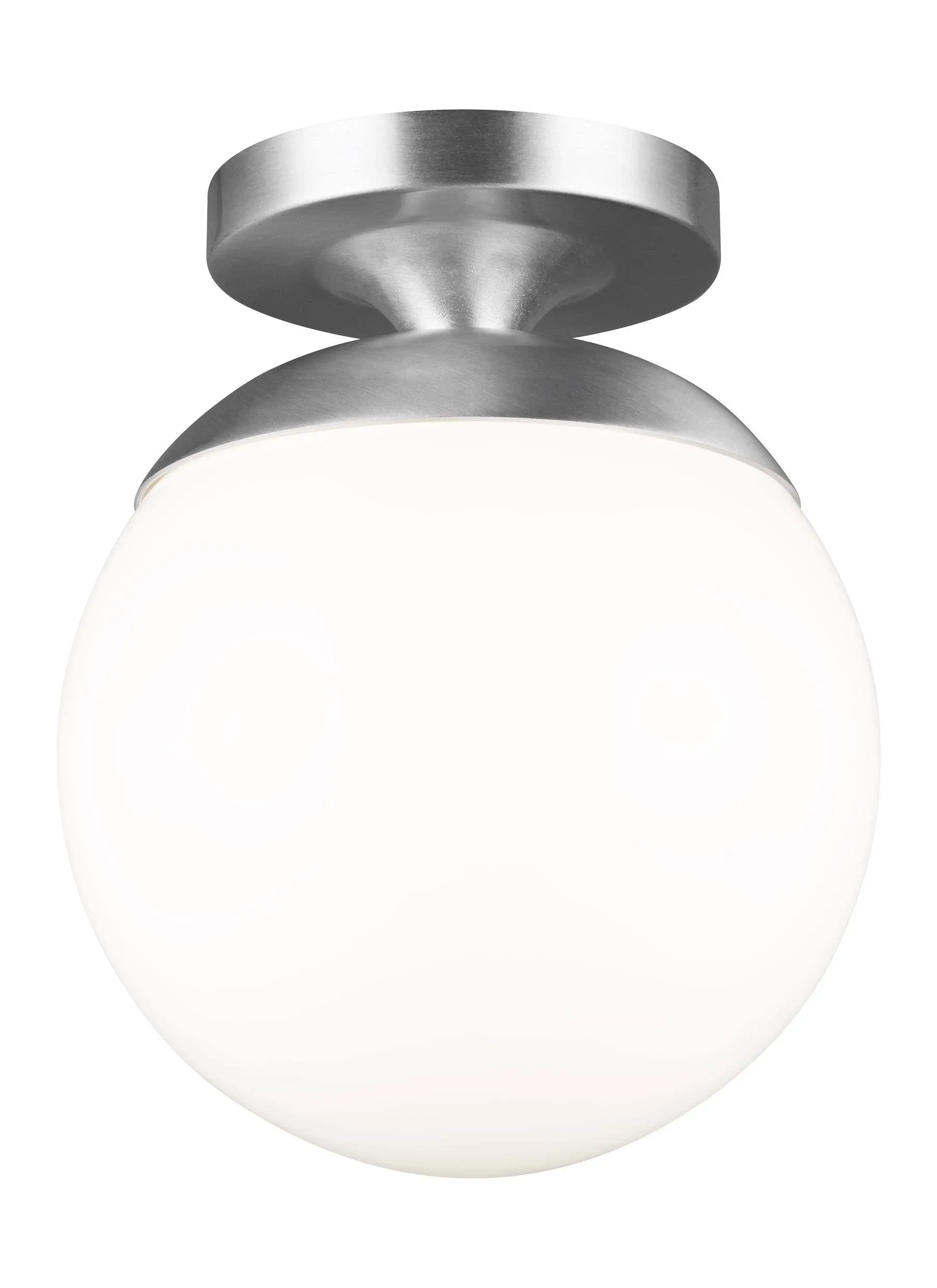 Generation Lighting Leo- Hanging Globe 1-Light Satin Aluminum Semi Flush Mount Light