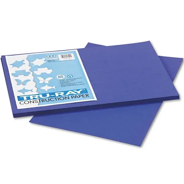 Pacon Tru-Ray Construction Paper, 76lb, 12 x 18, Royal Blue, 50/Pack