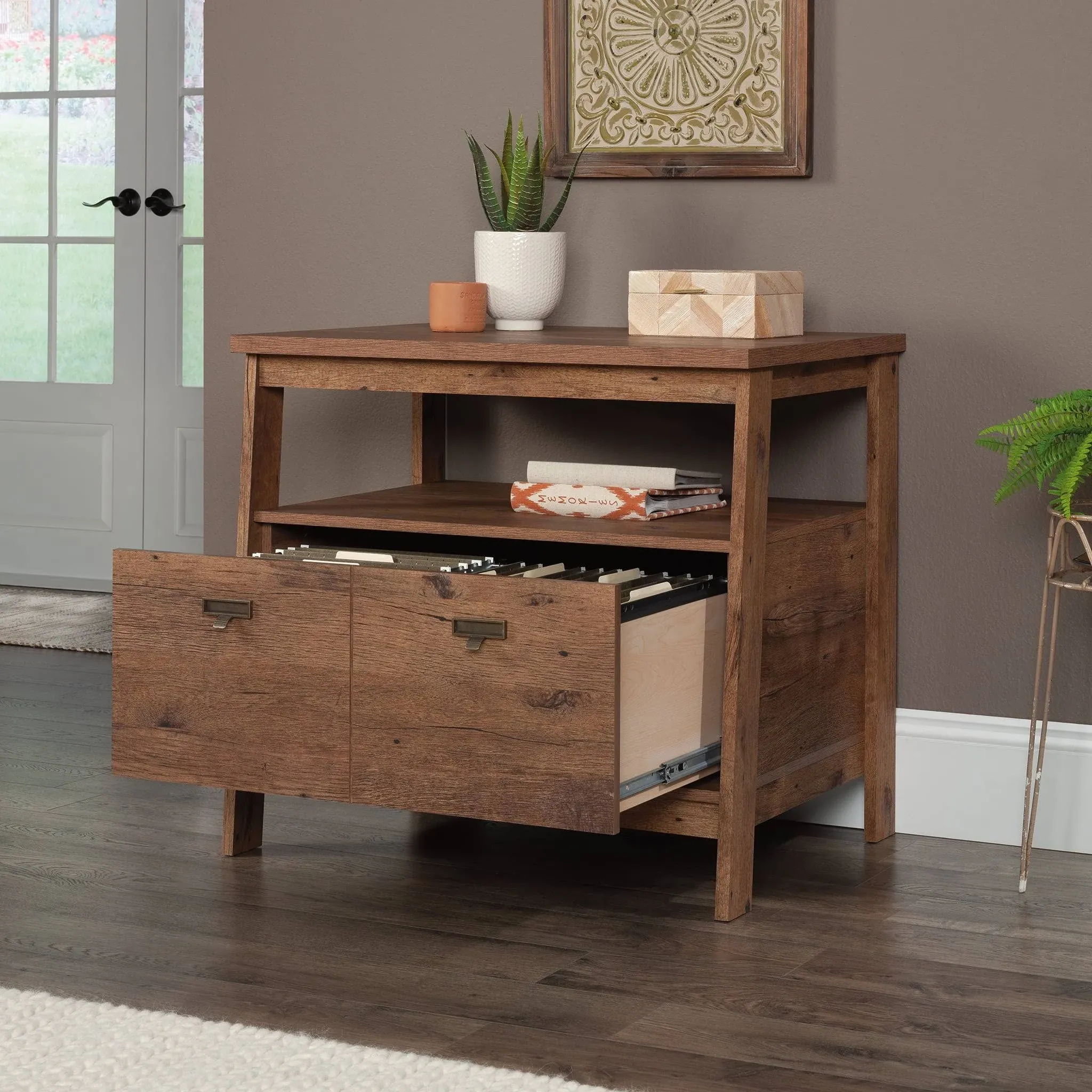 Sauder Trestle Lateral File in Vintage Oak