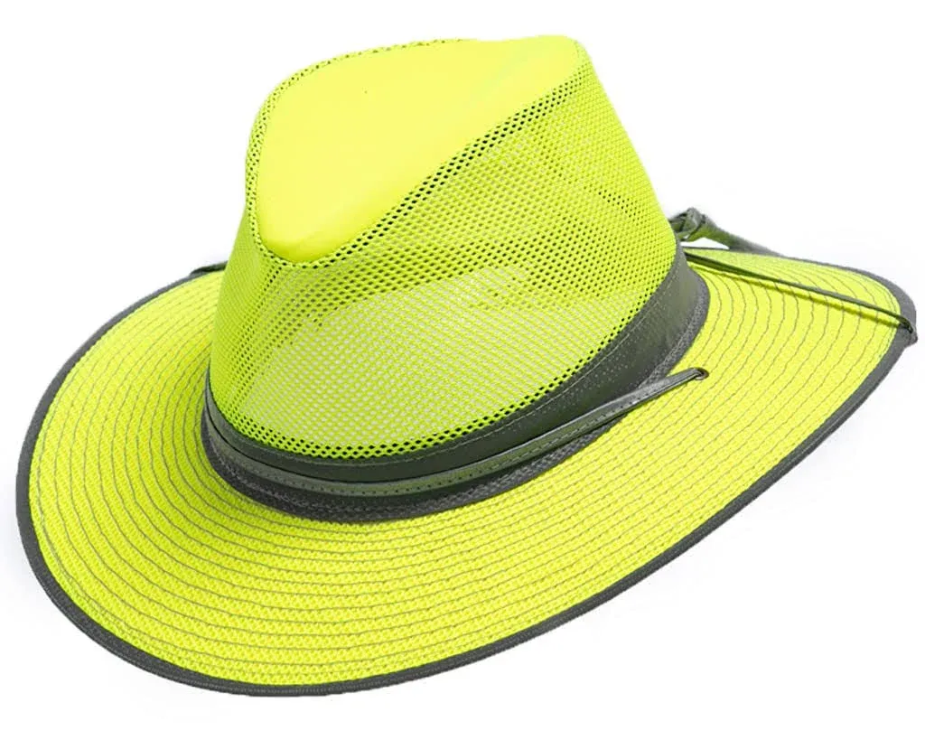 Henschel Small Neon Aussie Breezer Crushable 5310 Cotton w Mesh Crown UPF 50