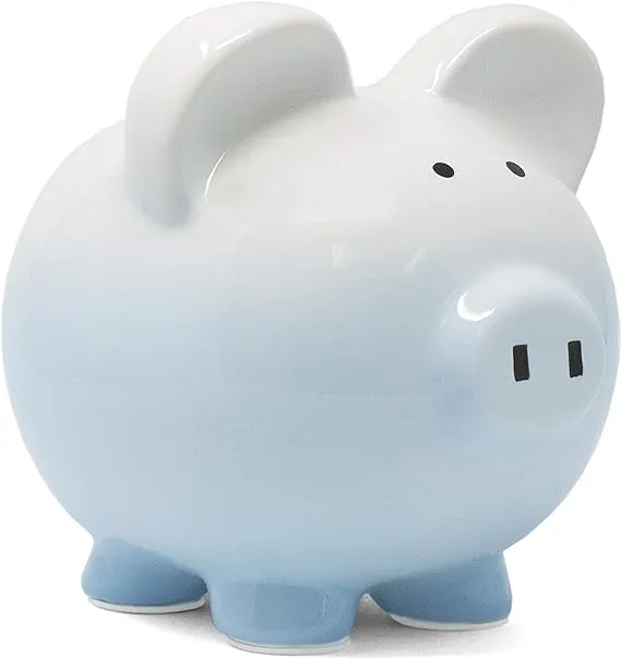 Child to Cherish Ombre Ceramic Piggy Bank, Blue