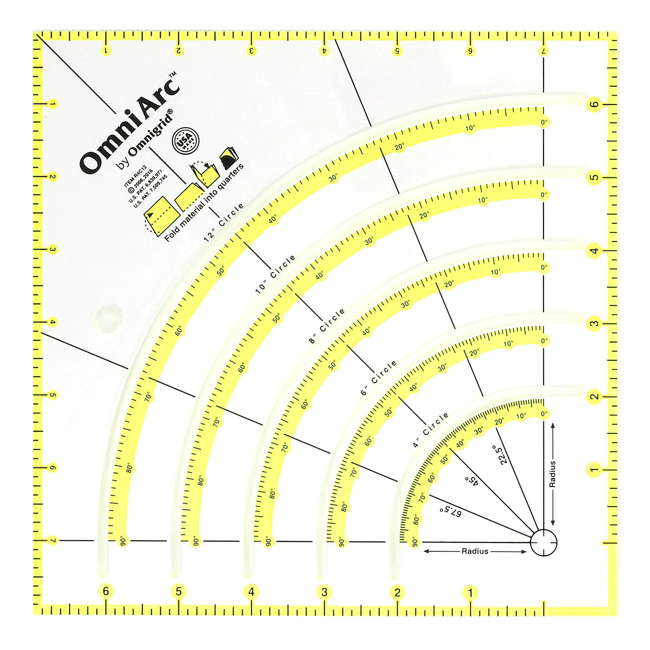 Omnigrip OmniArc Circle Cutter The Non-Slip Ruler (R4C12) New Sealed