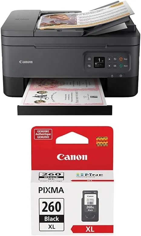 Canon PIXMA TR7020a All-in-One Wireless Color Inkjet Printer PG-260 Black Ink Cartridge, Compatible to TR7020 CL-261 Amr, One Size, Multi