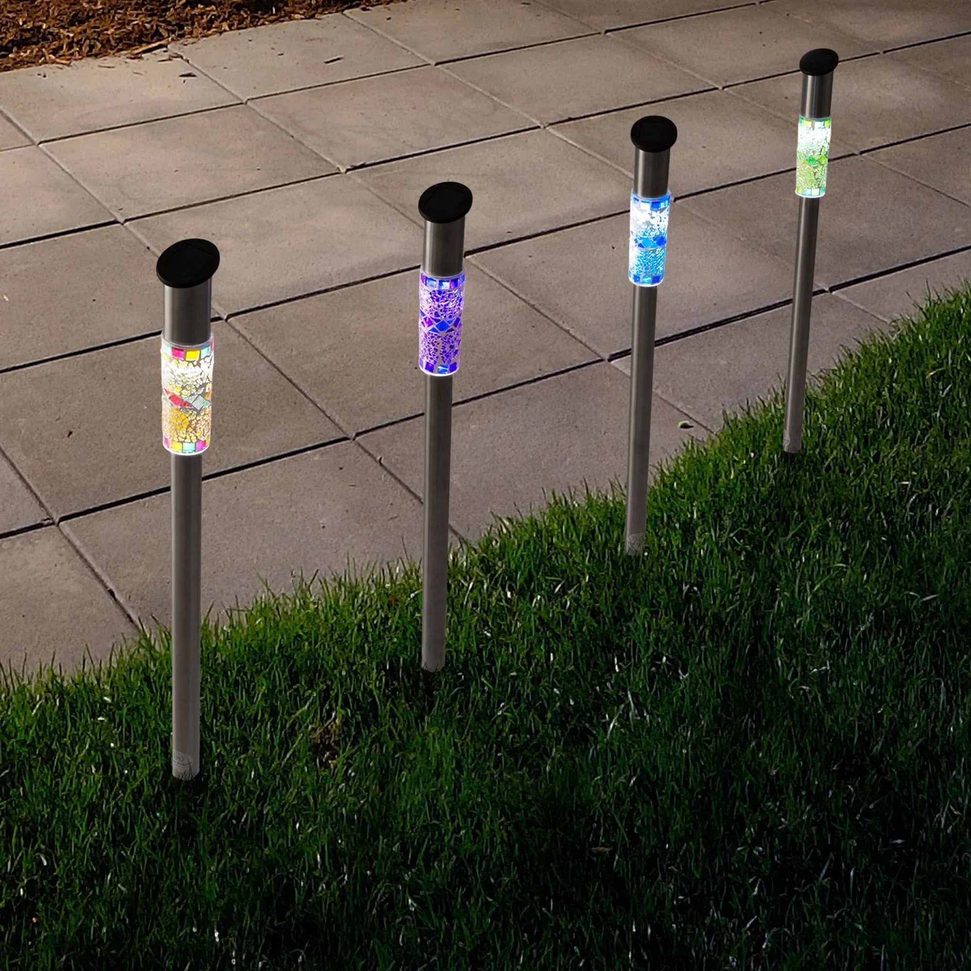 Solar Outdoor LED Lights, 4PK