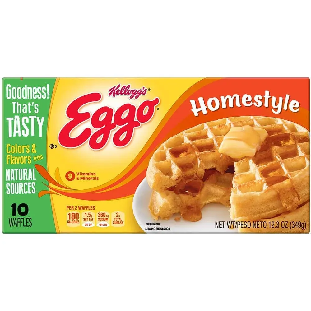 Kelloggs Eggo Homestyle Waffles, 12.3 Ounce  8 per case.