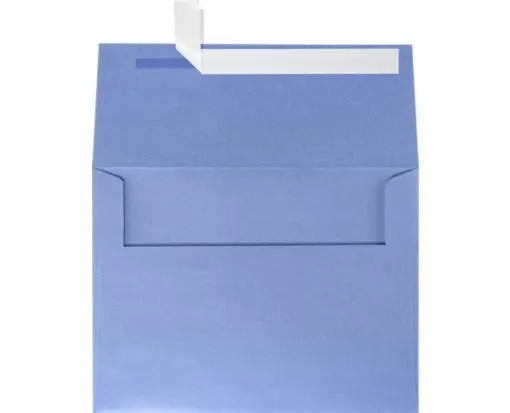 LUXPaper A6 Peel & Press Invitation Envelopes, 4 3/4 x 6 1/2, 80lb. Vista Blue Metallic, 50 Pack