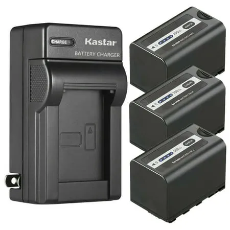 Kastar 3-Pack Battery and AC Wall Charger Replacement for Panasonic AG-VBR59 AG-VBR89G AG-VBR118G Battery AG-BRD50 AG-BRD50P AG-B23 AG-B23P Charger HC-MDH2 HC-MDH2GK HC-MDH2GK-K HC-MDH2M Camera