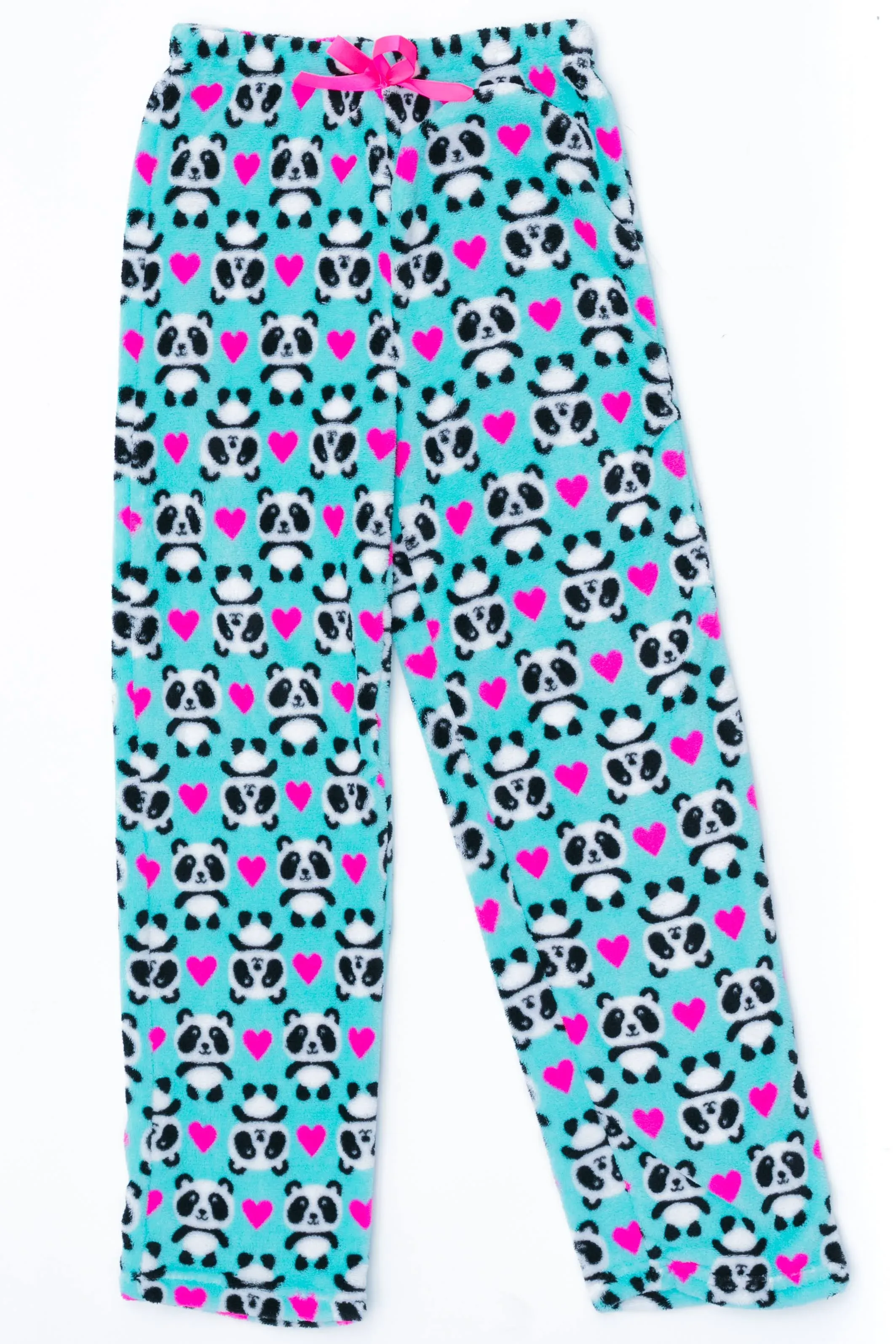 Just Love Plush Pajama Pants for Girls - Fleece PJs 45500-10118-NEW-5-6 (Panda Heart Girls 10-12)