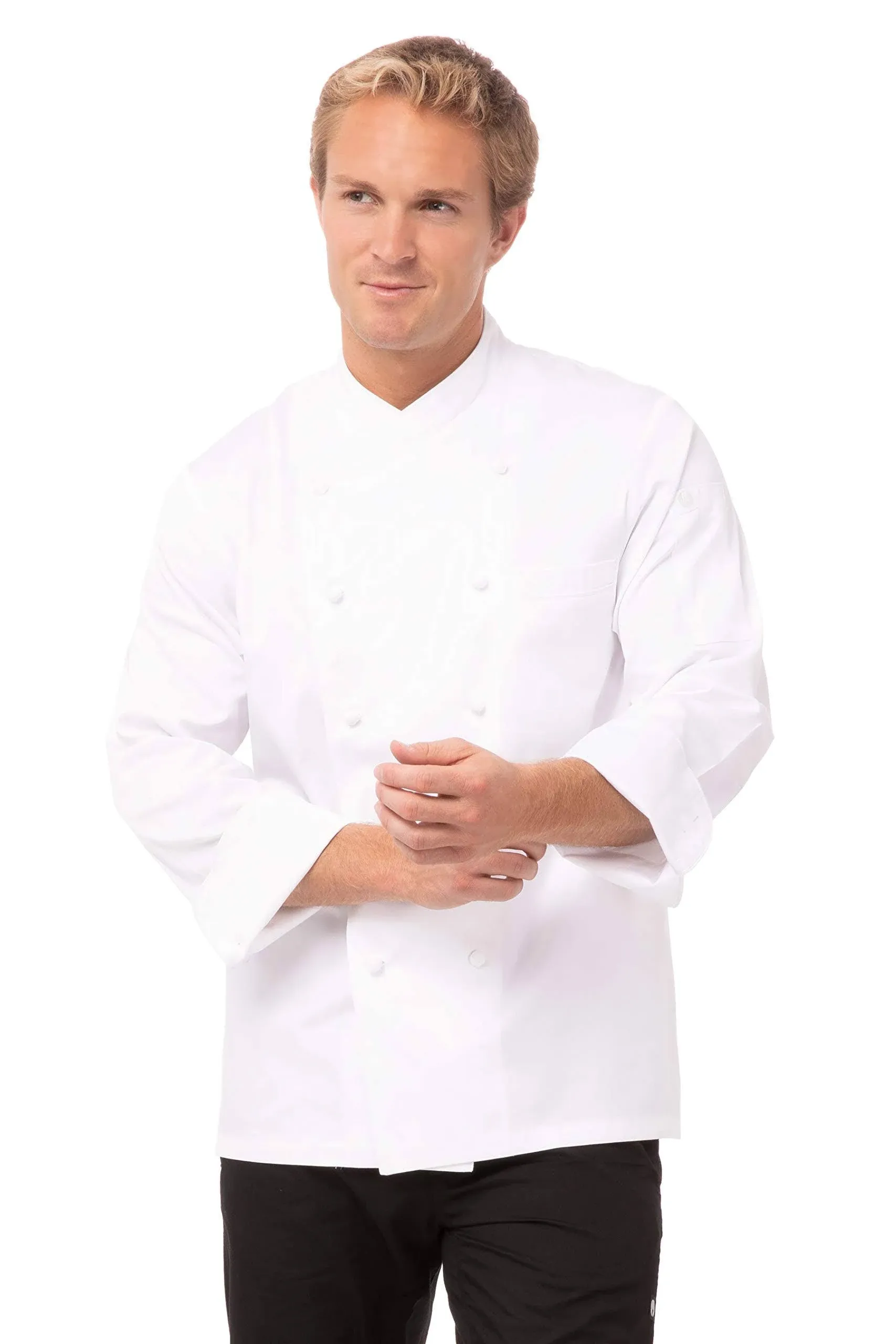 Chef Works Men's Premium Cotton Chef Coat, White, 40