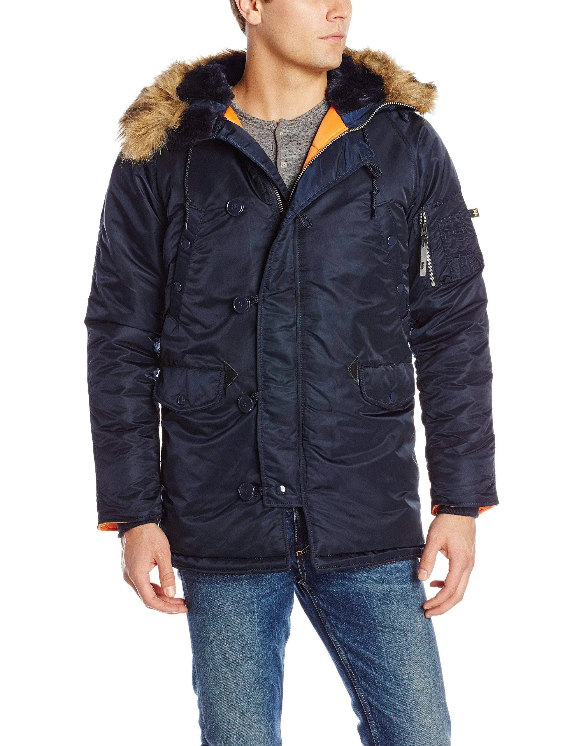 Alpha Industries Slim Fit N-3B Parka - Replica Blue