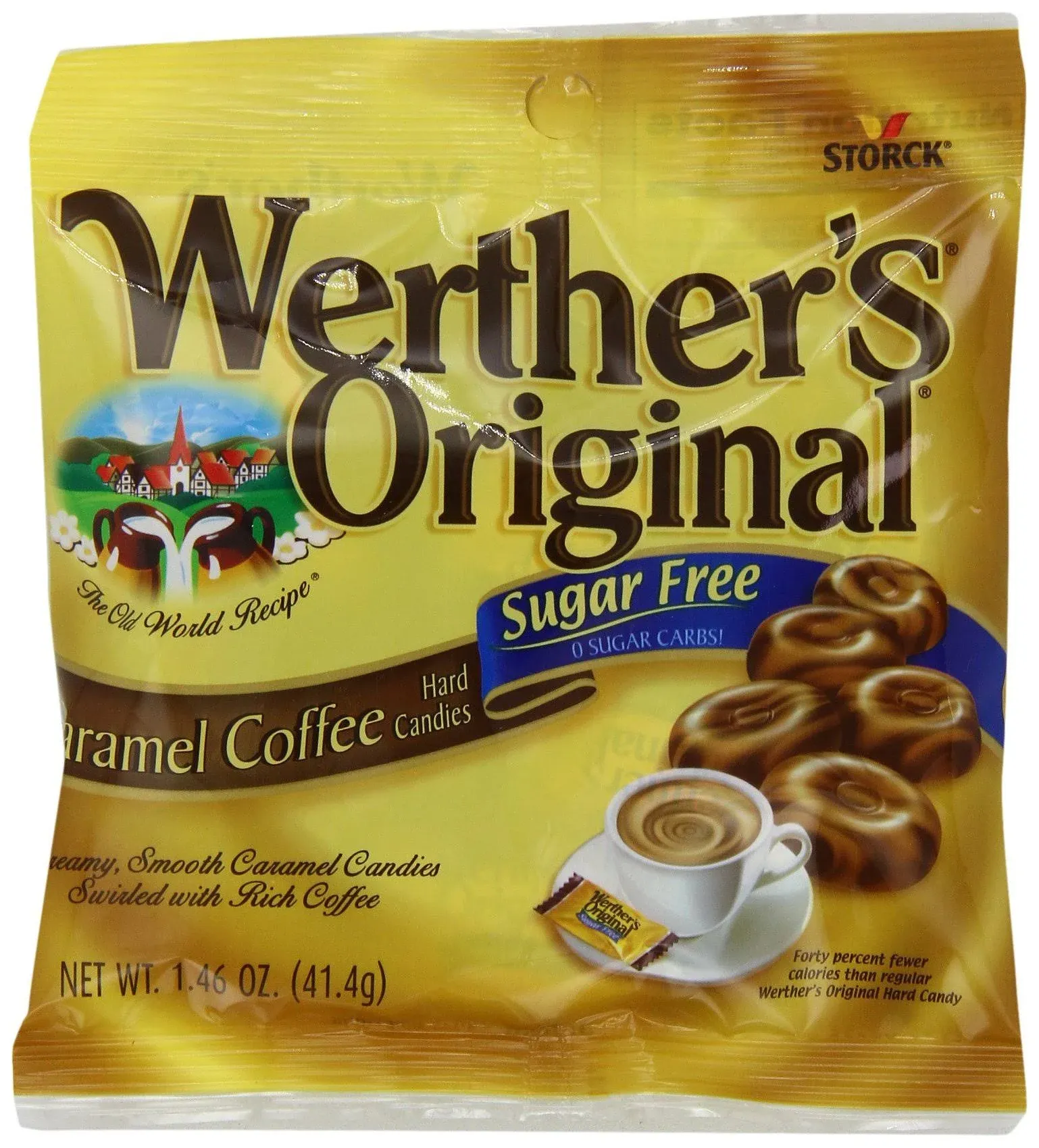 Werther's Original Sugar Free Caramel Coffee Candy, 1.46 oz, 12 Count