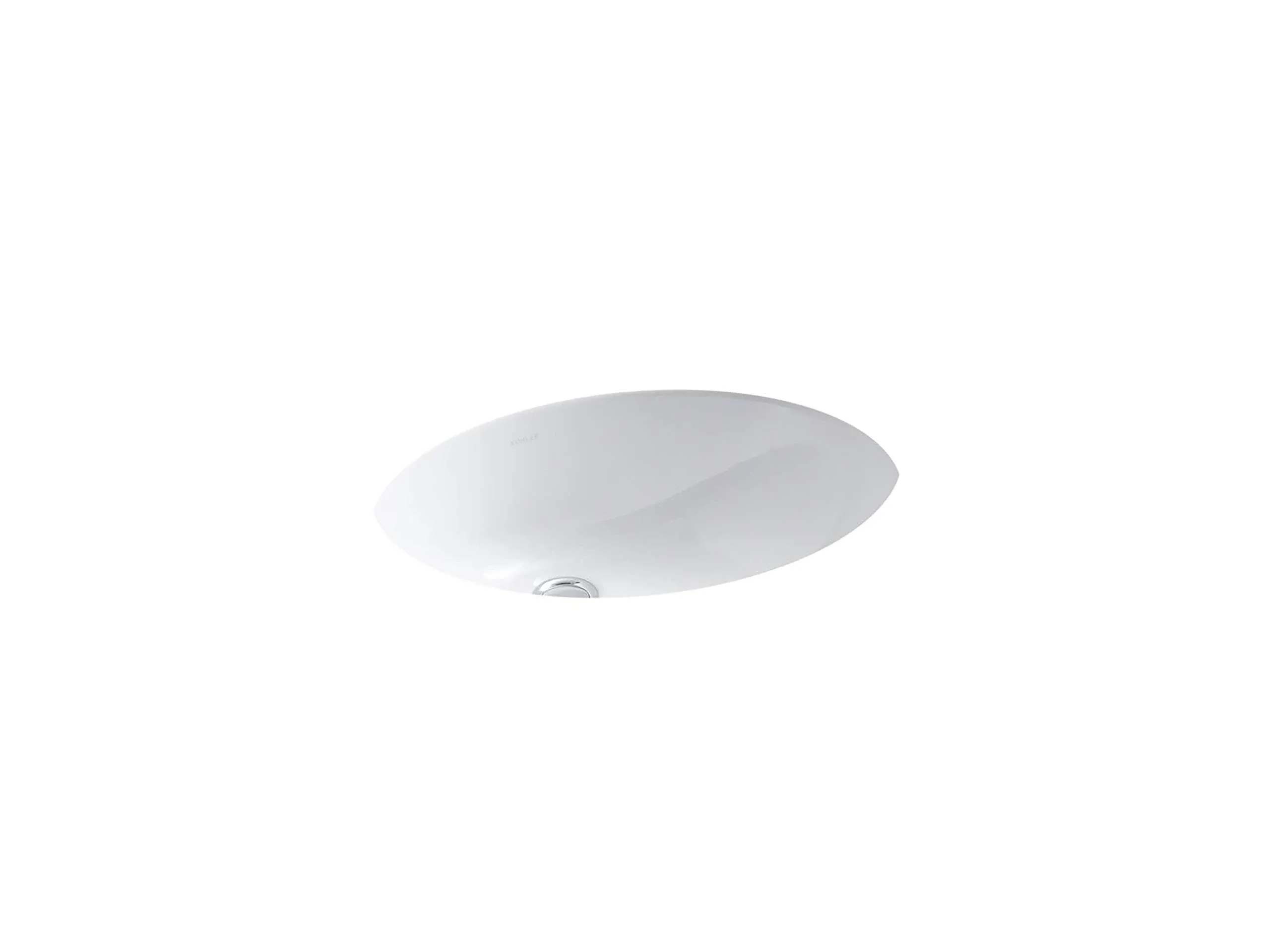 Kohler Caxton White Undermount Oval Bathroom Sink with Overflow