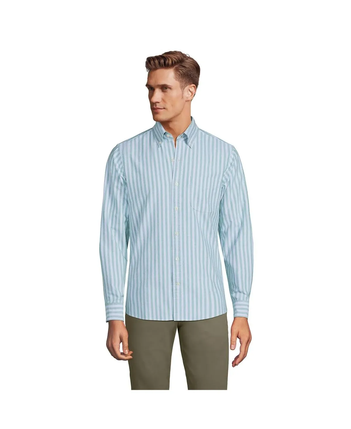 Lands' End Men's Traditional Fit Sail Rigger Oxford Shirt