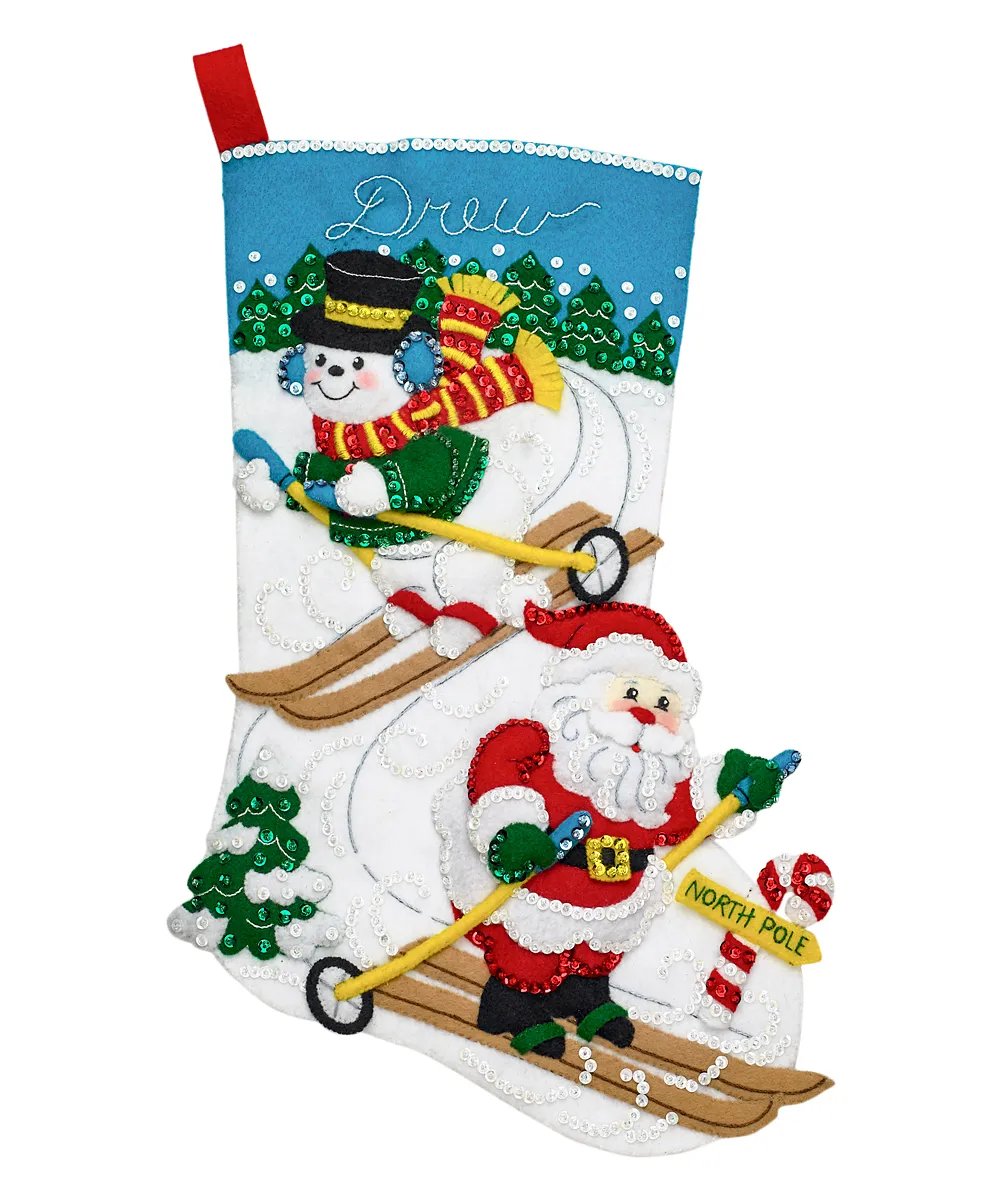 Bucilla Craft Kits Multiple - Downhill Skiers Personalized Felt Stocking