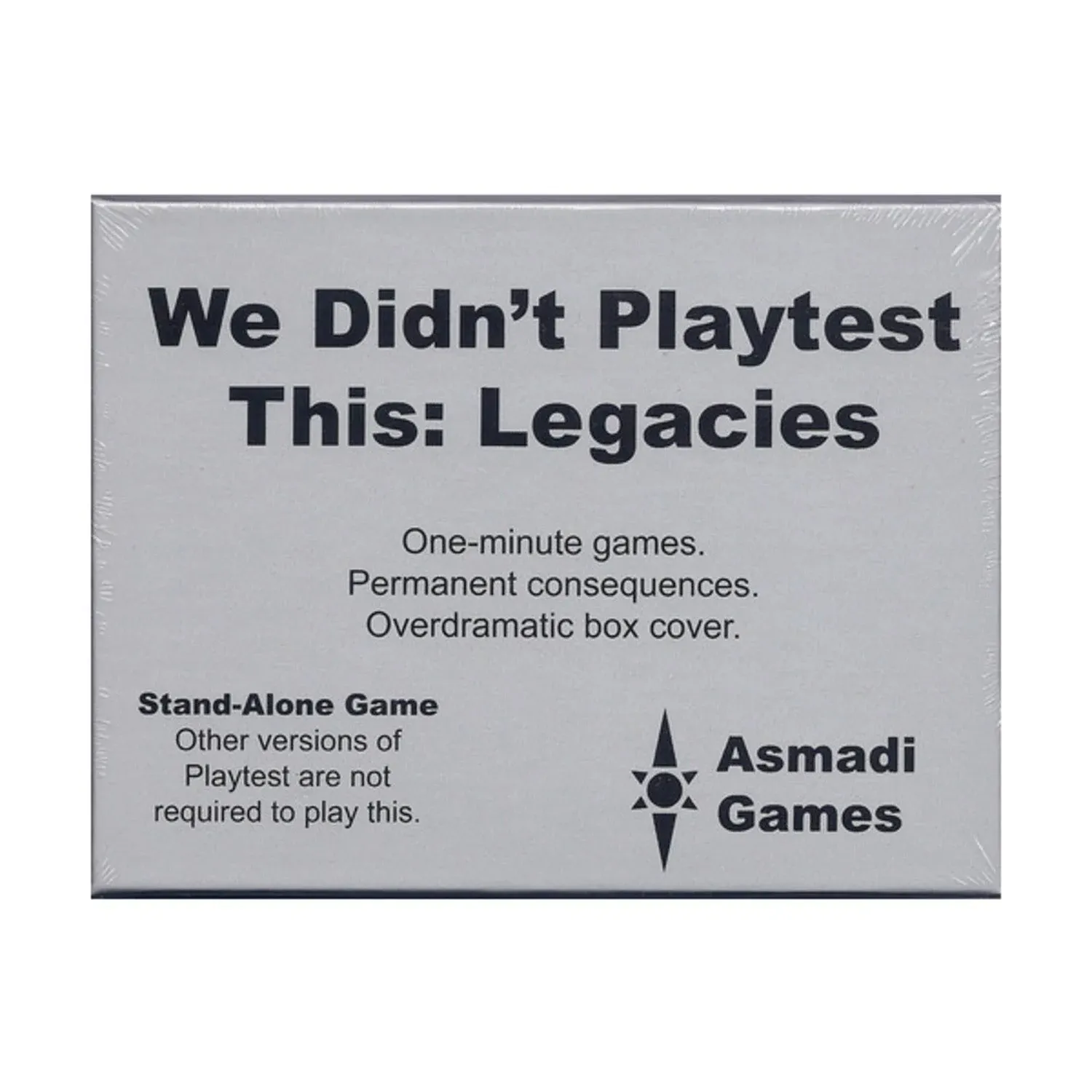 We Didn&#039;t Playtest This: Legacies Card Game, Standard Packaging