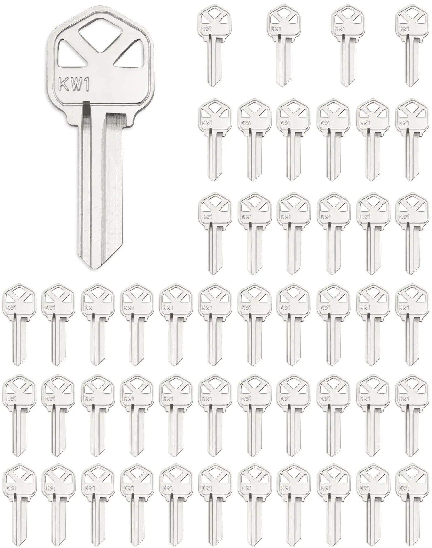 Brass Blank Keys Kw1 Kwikset Pack of 50 Copper Structures Key 50 Pack, White 