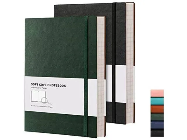 College Ruled Composition Notebooks 2 Pack - B5 Large Leather Notebook Ruled Jou