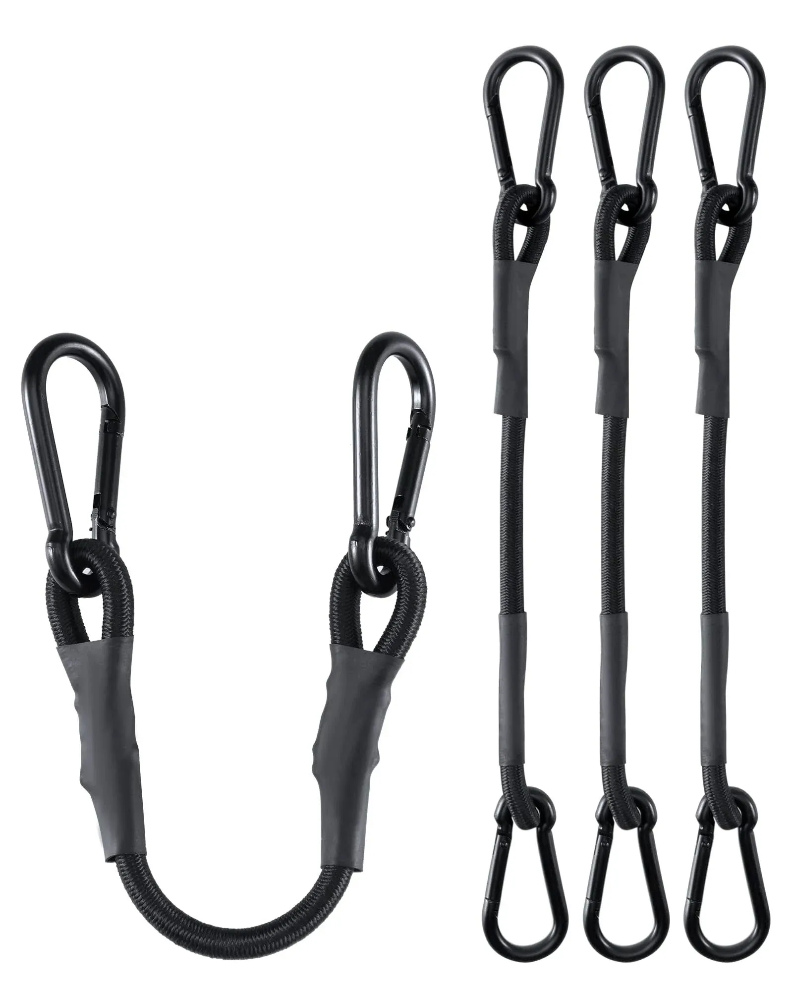 LuckyStraps 12'' Real Heavy Duty Carabiner Bungee Cord Outdoor with 190 lbs Max ...