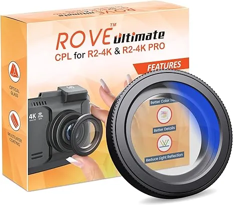 Rove Ultimate Cpl Filter, Anti-glare Circular Polarizer Lens for Rove R2-4k, R2-4k Pro, and R2-4k Dual Dash Cam Models