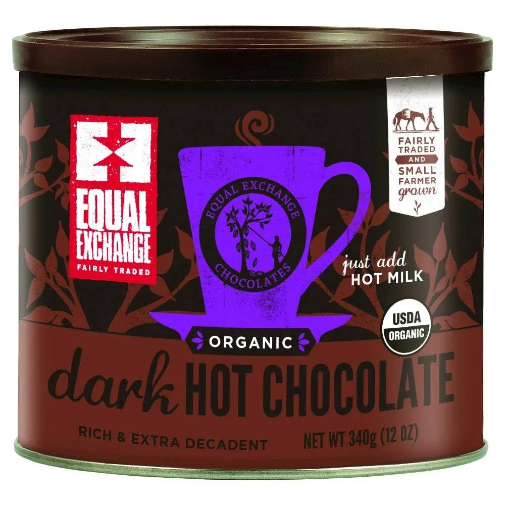 Equal Exchange Organic Dark Hot Chocolate - 12 oz tub