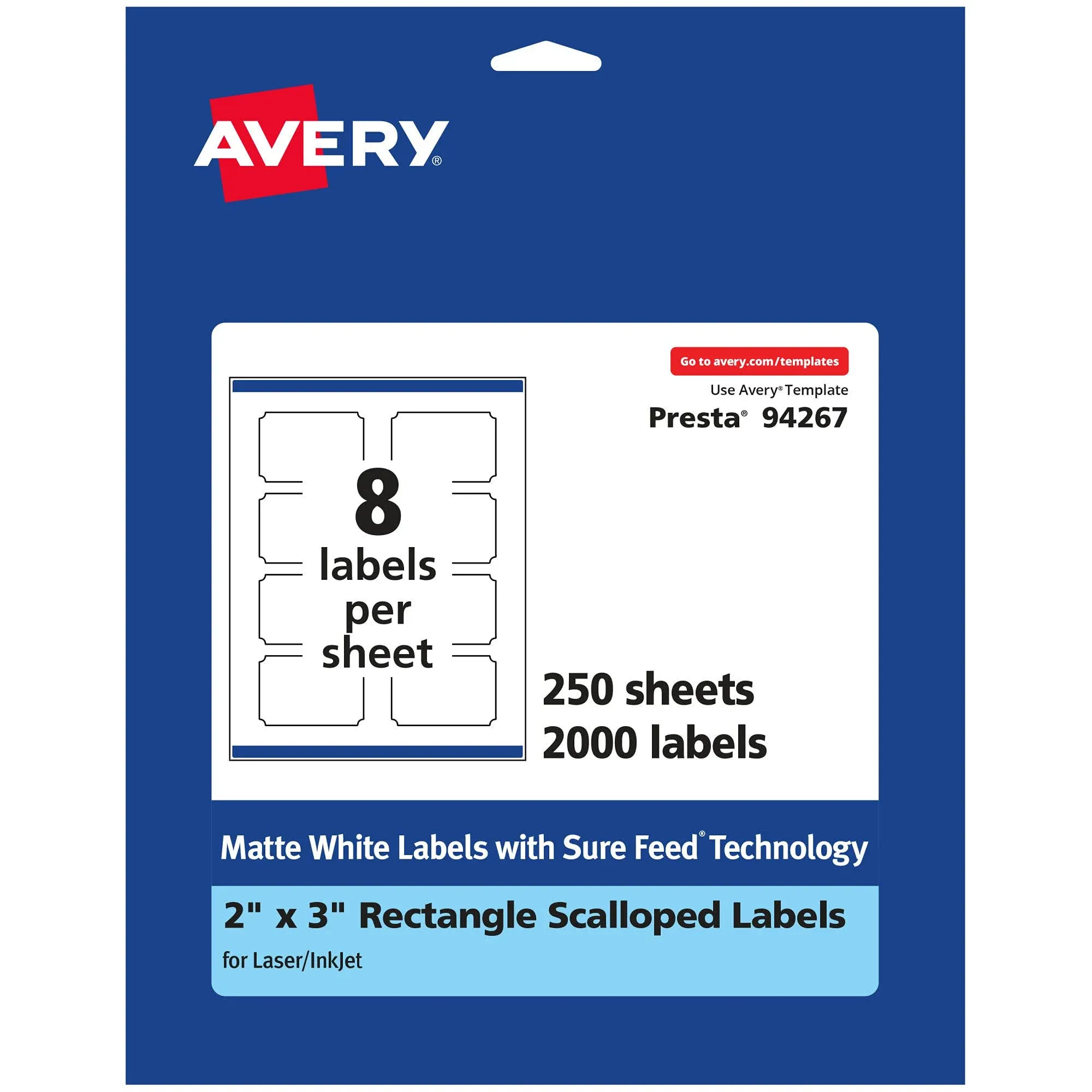 Avery Scalloped Rectangle Labels