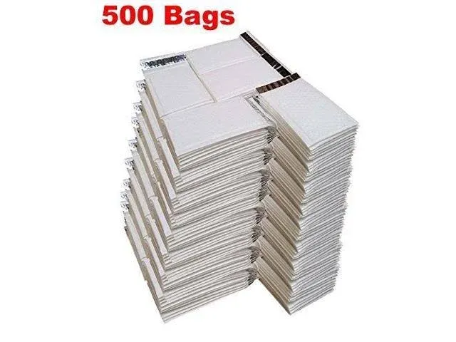 500#000 (4" x 8") Pure White Color SELF Seal Poly Bubble MAILERS Padded Shipping ENVELOPES (Total 500 Bags)