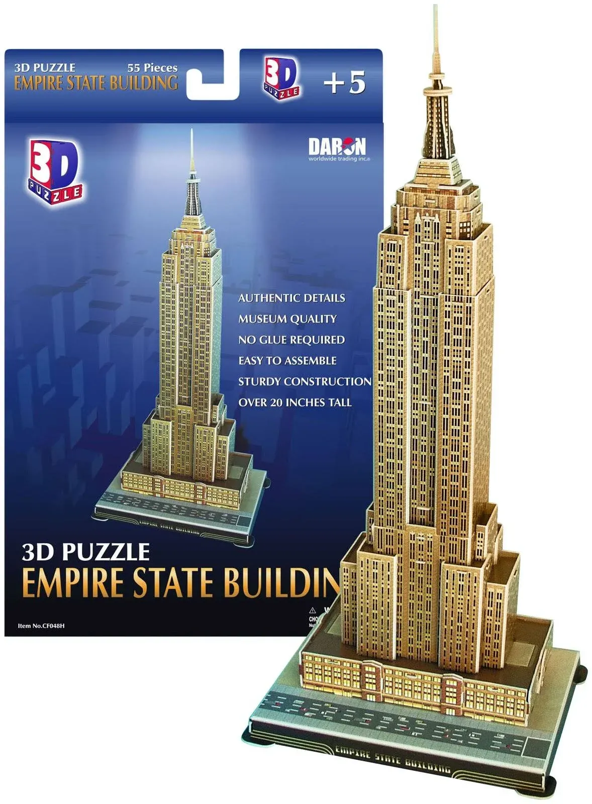 Daron Empire State Building 3D Puzzle, 55-Pieces - Tab Fit - 19 inch tall