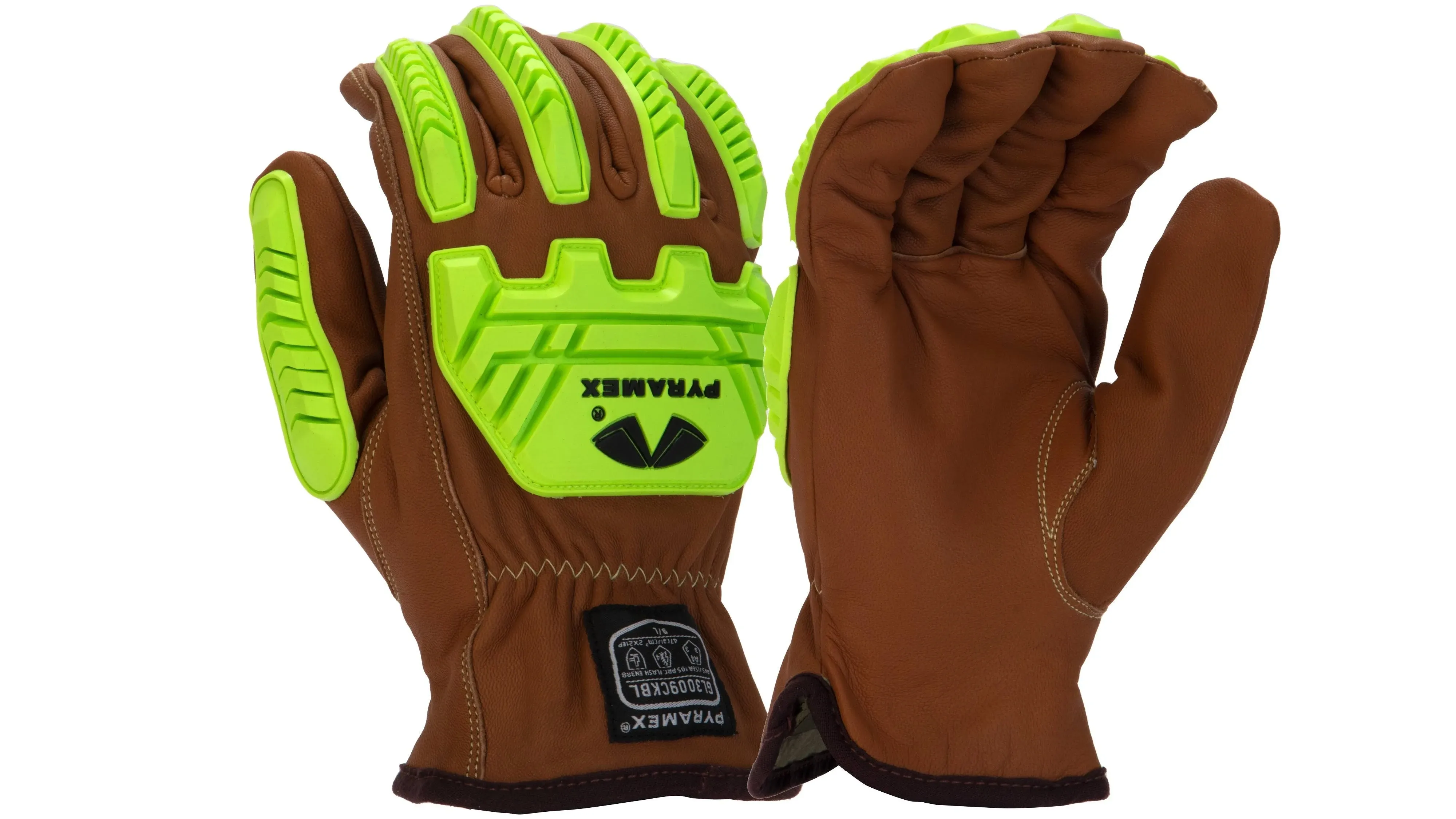 Pyramex GL3009CKB Goatskin Leather Gloves A4 Para-Aramid Oil Resistant Impact Size 2X-Large