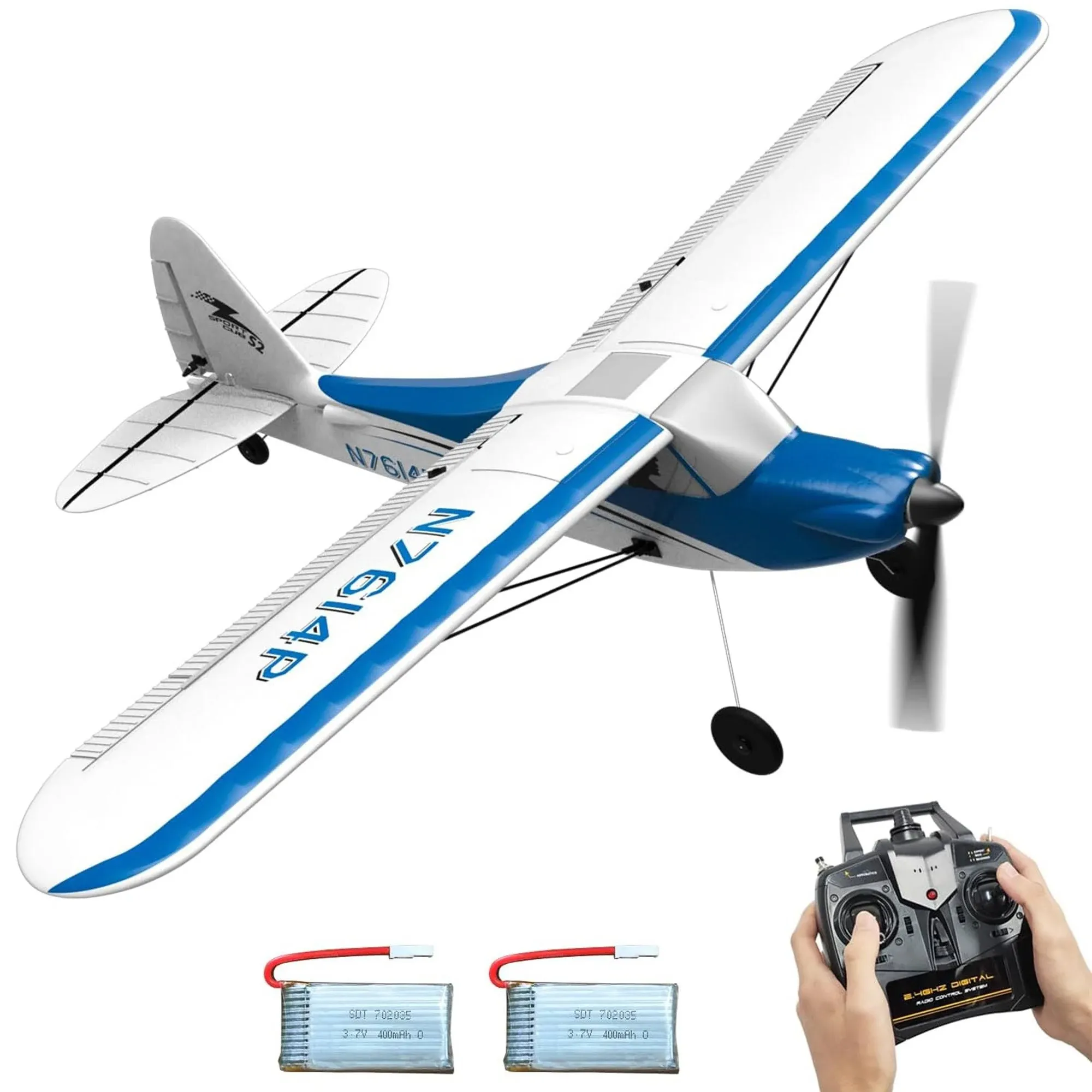 VOLANTEXRC Sport Cub Ready to Fly RC Airplane w/Gyro Stabilizer,Blu<wbr/>e(Open Box)